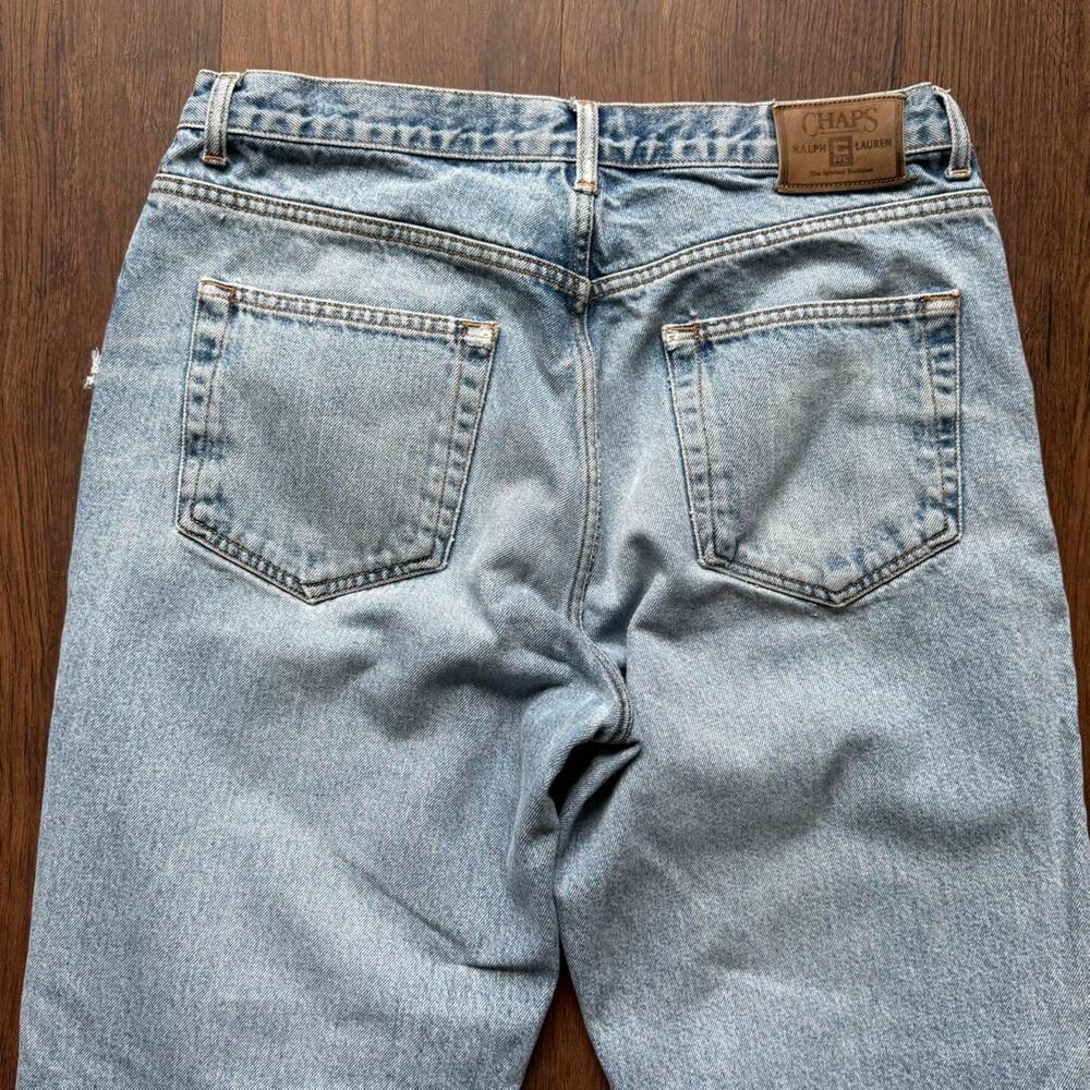 Chaps Ralph Lauren Vintage Jeans Blue Tapered Leg 90s Denim 34x32 - Picture 5 of 7